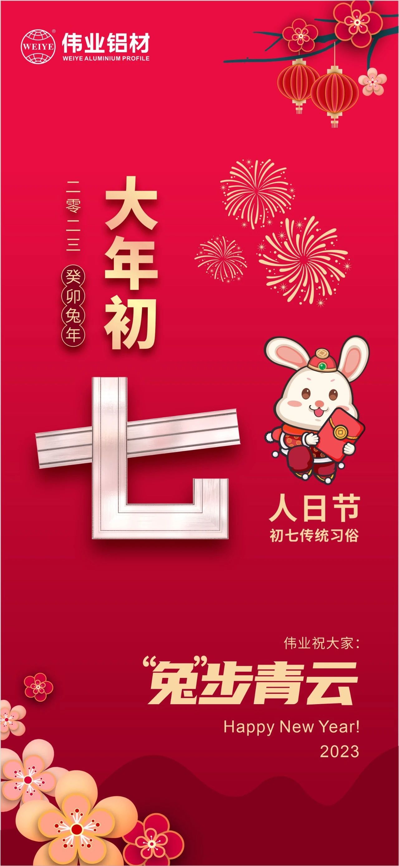 大年初七·人日节｜问鼎国际PG官方网站祝您“兔”步青云！